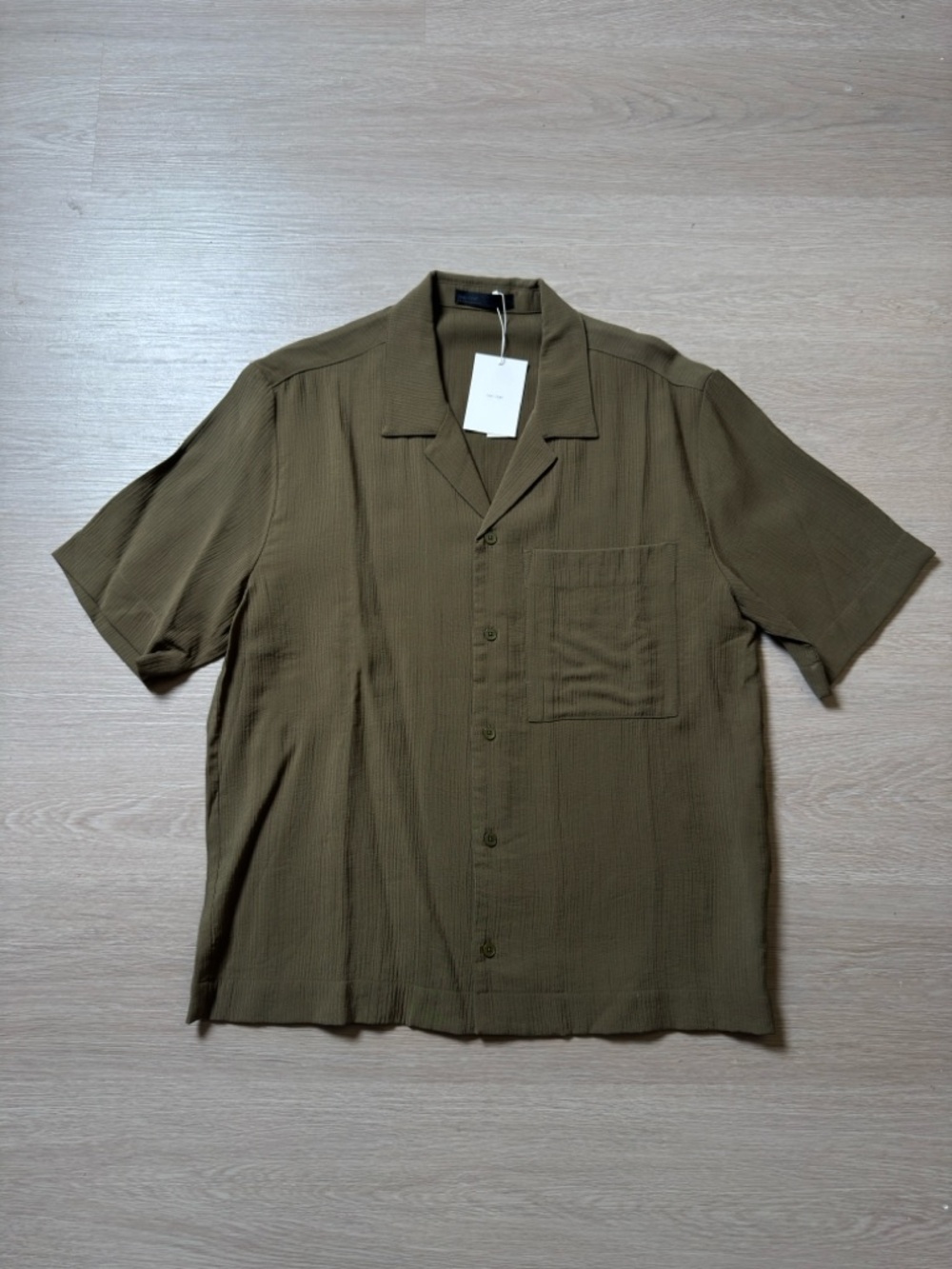 OAK + FORT Olive Green Short-Sleeve Button Camp Shirt